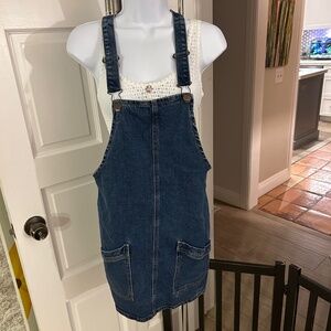 Wild Fable XS Blue Jean Mini Overall Dress